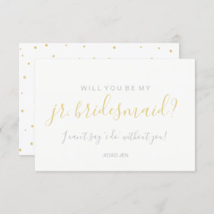 Serez-Vous Ma Carte Jr.Bridesmd - Gold Dots White