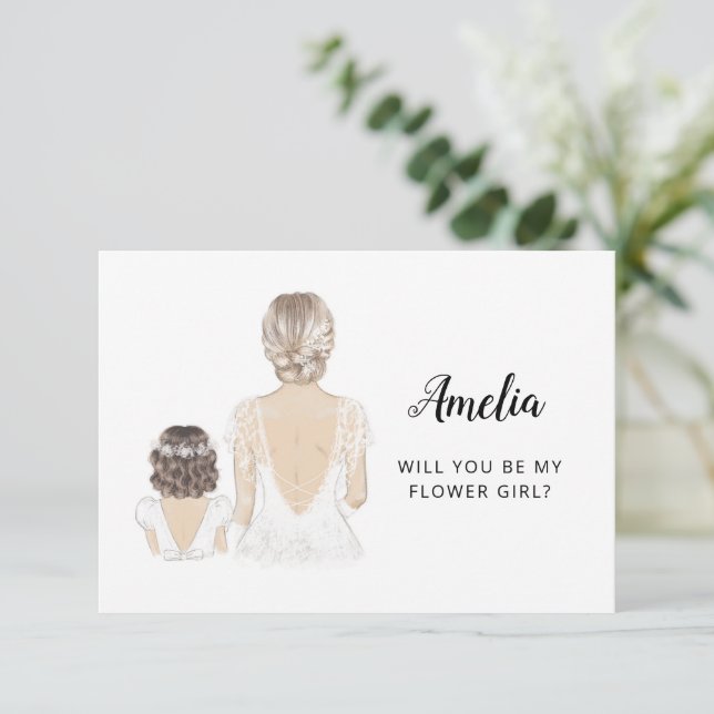 Serez-Vous Ma Carte Plat Proposition Flower Girl (Debout devant)