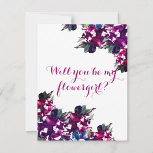 Serez-vous ma carte postale invitation fleurie