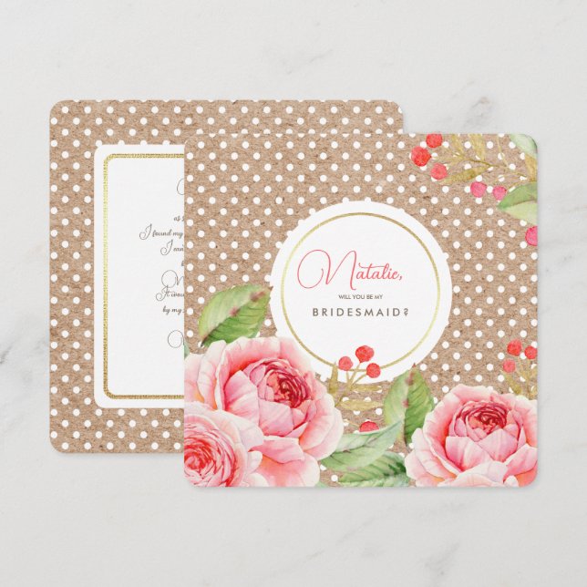 Serez-vous ma demoiselle d'honneur ? Invitations p (Devant / Derrière)