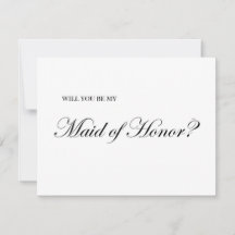 Serez-vous ma femme d'honneur Carte de proposition