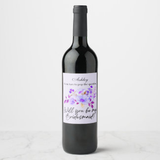 Serez-vous ma femme d'honneur Étiquette du vin