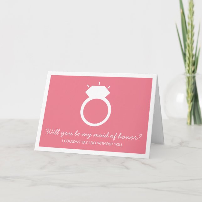 Serez-Vous Ma Fille D'Honneur ? Carte à anneaux ro (Devant)