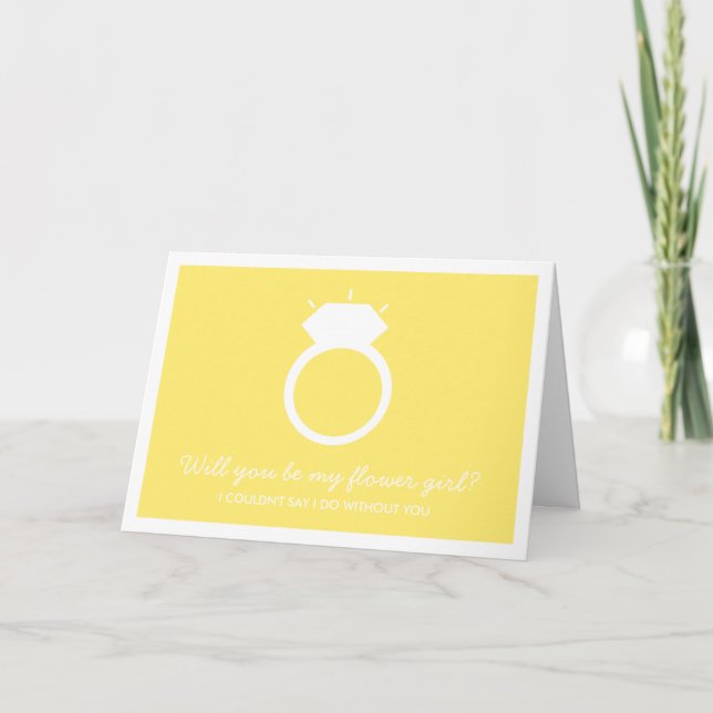Serez-Vous Ma Fille Fleur ? Carte à anneau jaune (Devant)