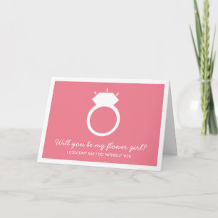 Serez-Vous Ma Fille Fleur ? Carte à anneaux rose