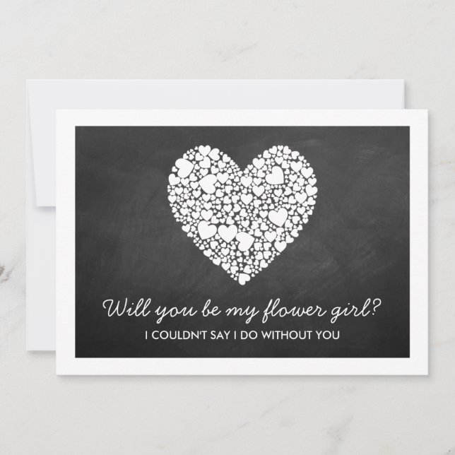 Serez-Vous Ma Fille Fleur ? Carte Coeur de tableau (Devant)