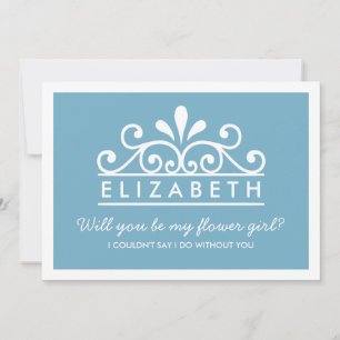 Serez-Vous Ma Fille Fleur ? Carte Tiara bleue