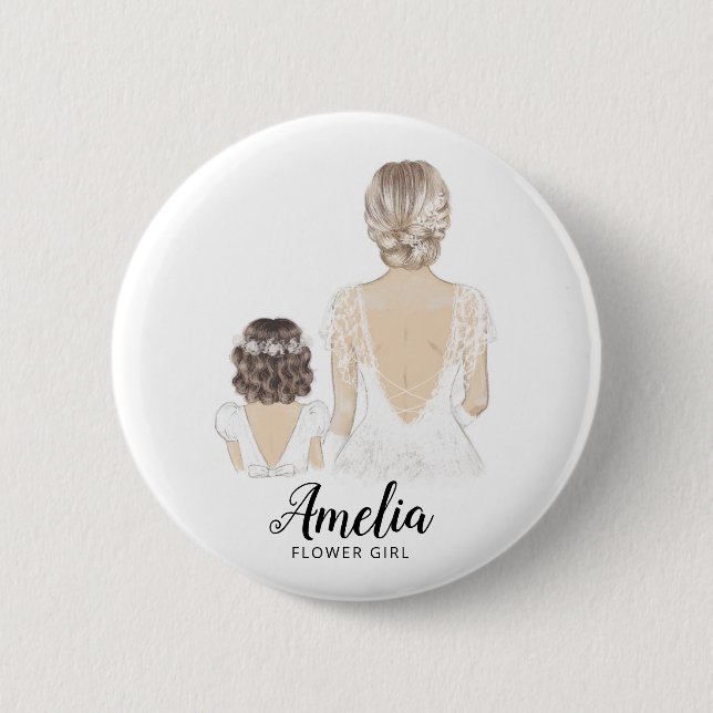 Serez-Vous Mon Badge De Proposition Flower Girl (Devant)