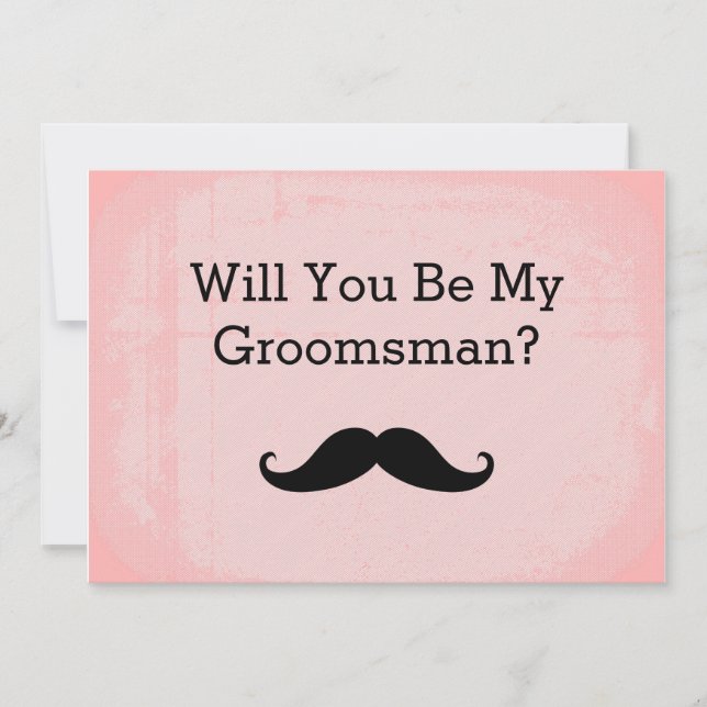 Serez-Vous Mon Groomsman Black Mustache Invitation (Devant)