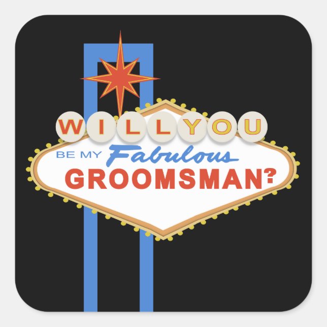 Serez-Vous Mon Groomsman Las Vegas Sticker À Signe (Devant)