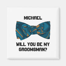 Serez-Vous Mon Groomsman ? Magnet de Cravates élég
