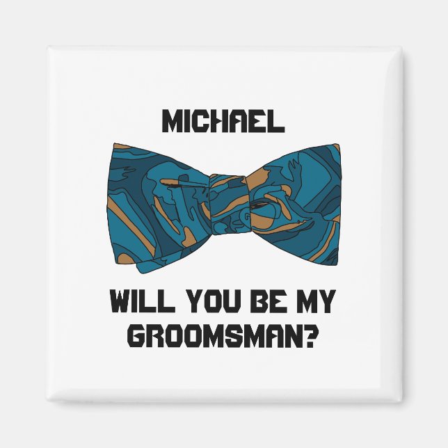 Serez-Vous Mon Groomsman ? Magnet de Cravates élég (Devant)
