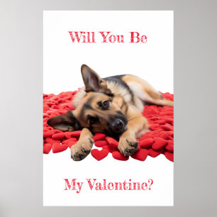 Serez-Vous Mon Poster De Berger Allemand Valentin