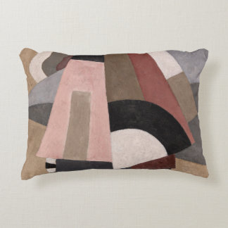 Serge Charchoune Composition Cubist Earth Tone Accent Pillow