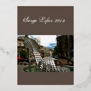 Serge Lifar Shoe Sculpture Ukraine Foil Holiday Card