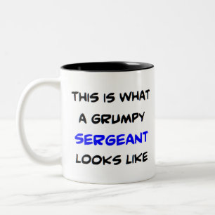 sergeant, grumpy Two-Tone coffee mug