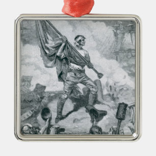 Sergeant Jasper at the Battle of Fort Moultrie Metal Ornament