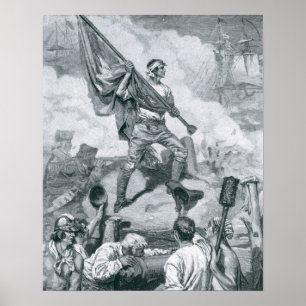 Sergeant Jasper at the Battle of Fort Moultrie Poster