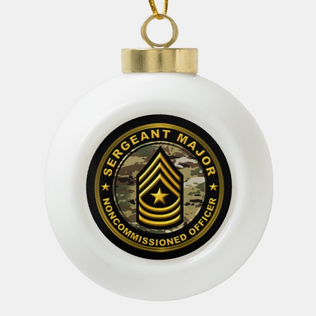 Sergeant Major Christmas  Ceramic Ball Christmas Ornament (Front)