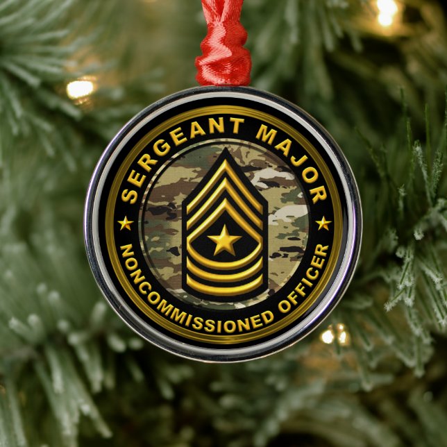 Sergeant Major Christmas Metal Ornament (Tree)