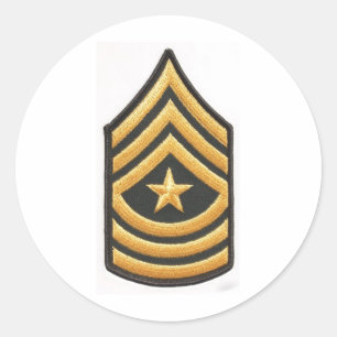 SERGEANT MAJOR E-9 CLASSIC ROUND STICKER