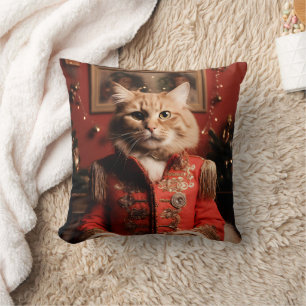 Sergeant Pepper Christmas Cat Throw Pillow