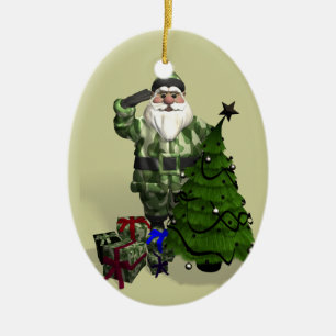Sergeant Santa Claus Ceramic Ornament