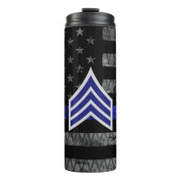 Sergeant Stripes Thin Blue Line Distressed Flag