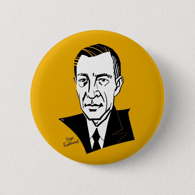 Sergei Rachmaninoff 2 Inch Round Button (Front)