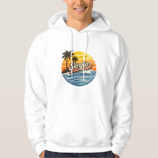 Sergio Retro Sunset Name Design Hoodie