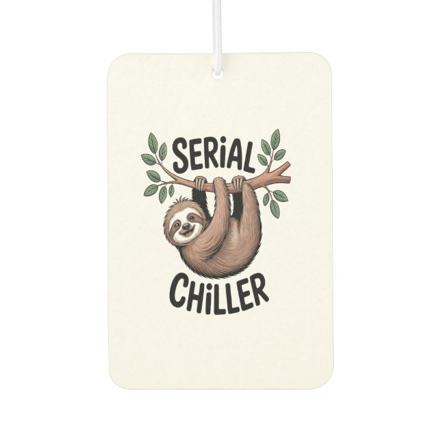 Serial Chiller Sloth Hanging from Branch Air Freshener (Front)