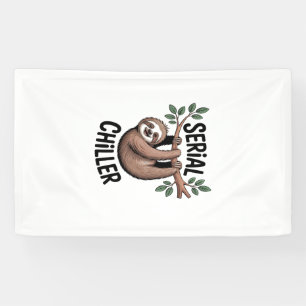 Serial Chiller Sloth Hanging from Branch Banner