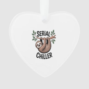 Serial Chiller Sloth Hanging from Branch Ornament