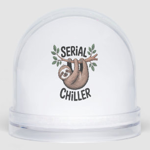 Serial Chiller Sloth Hanging from Branch Snowglobe