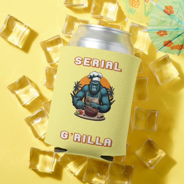 Serial G'rilla Master BBQ Griller Fun Pun Can Cooler (In Situ Summer)