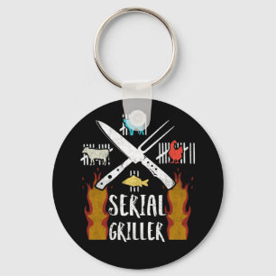 Serial Griller Fathers Grilling Grill BBQ Master Keychain