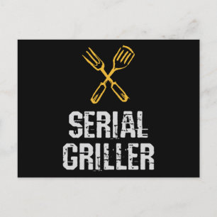 Serial griller Grill BBQ master Grill cutlery Postcard