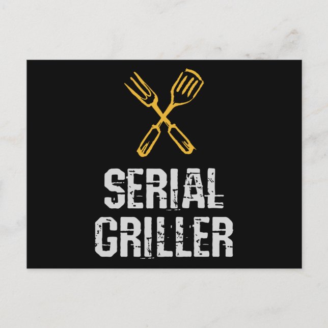 Serial griller Grill BBQ master Grill cutlery Postcard (Front)