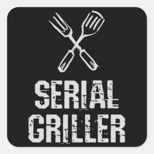 Serial griller Grill BBQ master Grill cutlery Square Sticker