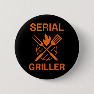 Serial Griller Grilling Bbq Grill Master Smoker Co 2 Inch Round Button