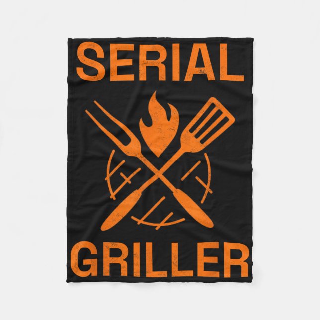 Serial Griller Grilling Bbq Grill Master Smoker Co Fleece Blanket (Front)