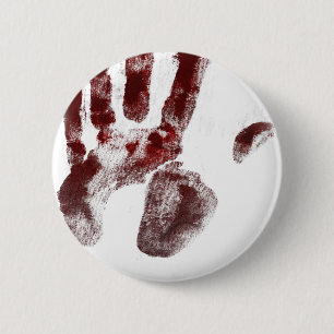 Serial killer blood handprint 2 inch round button