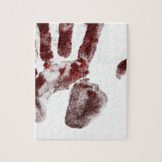 Serial killer blood handprint jigsaw puzzle