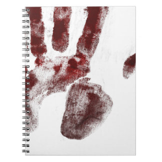 Serial killer blood handprint notebook