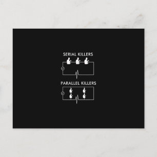 Serial Killers Parallel Killers Electrician Funny Postcard