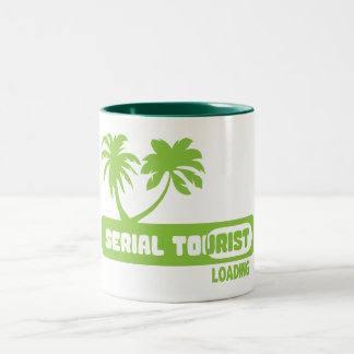 serial tourist citation palm loading humor Two-Tone coffee mug