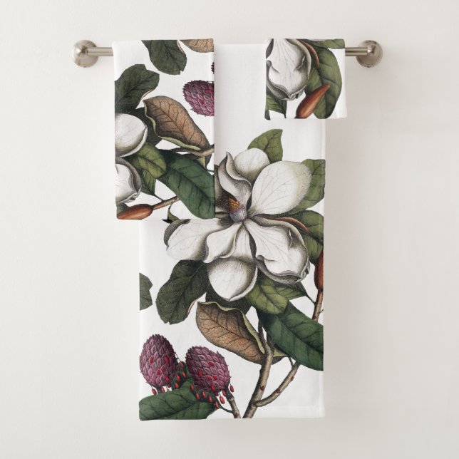 Série De Serviettes De Bain En Fleur De Magnolia V (En situation)