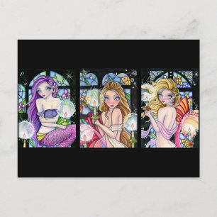 Série de sirènes en verre tendu - Carte postale