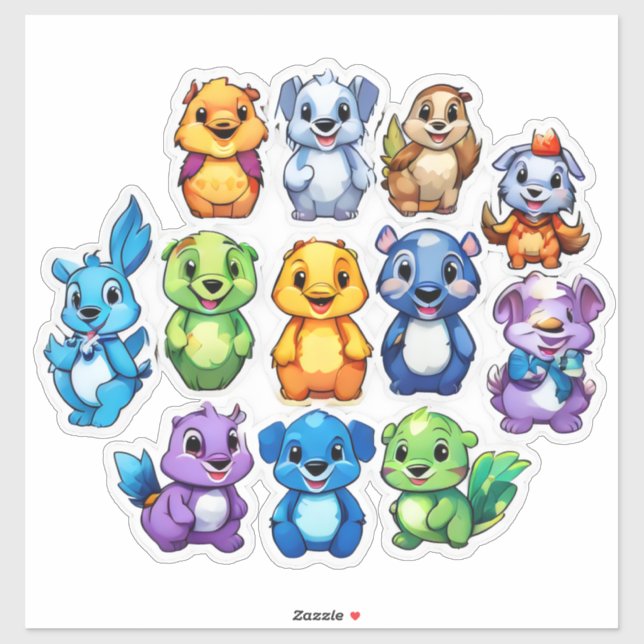 Série de stickers animaliers (Feuille)