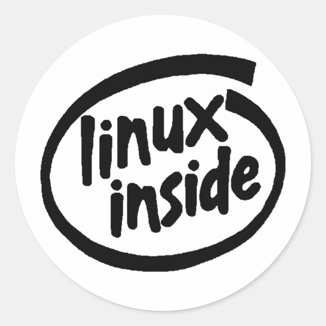 Serie Linux Inside Classic Round Sticker (Front)